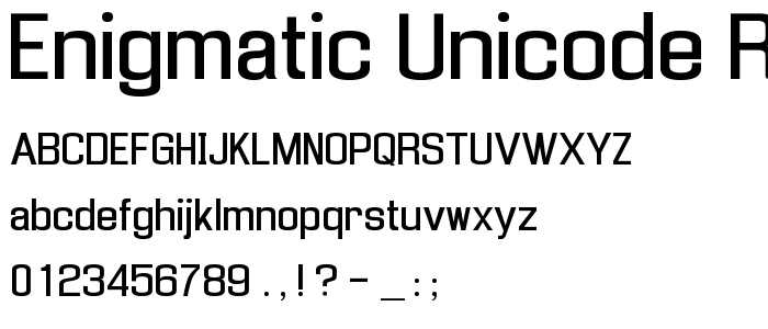 Enigmatic Unicode Regular font